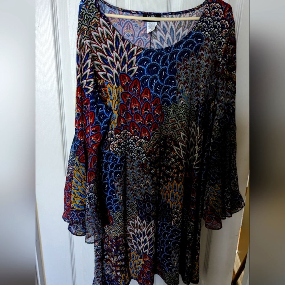 MSK Women's Bohemian Paisley Shift Dress